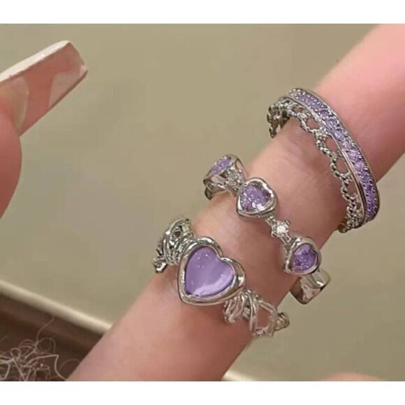 3 piece Y2K ring set collection - Picture 1 of 1